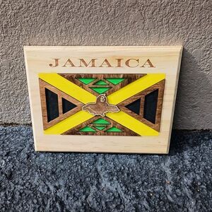 Special Jamaica Handmade and Engraved flag 11x14in
